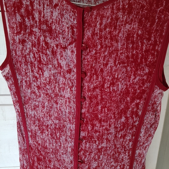 Red Silk Adam high low dress - Picture 2 of 4